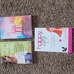 Self-Help Paperback 3 Books Big Magic, Mastering Your Mean Girl, Happy B*t**